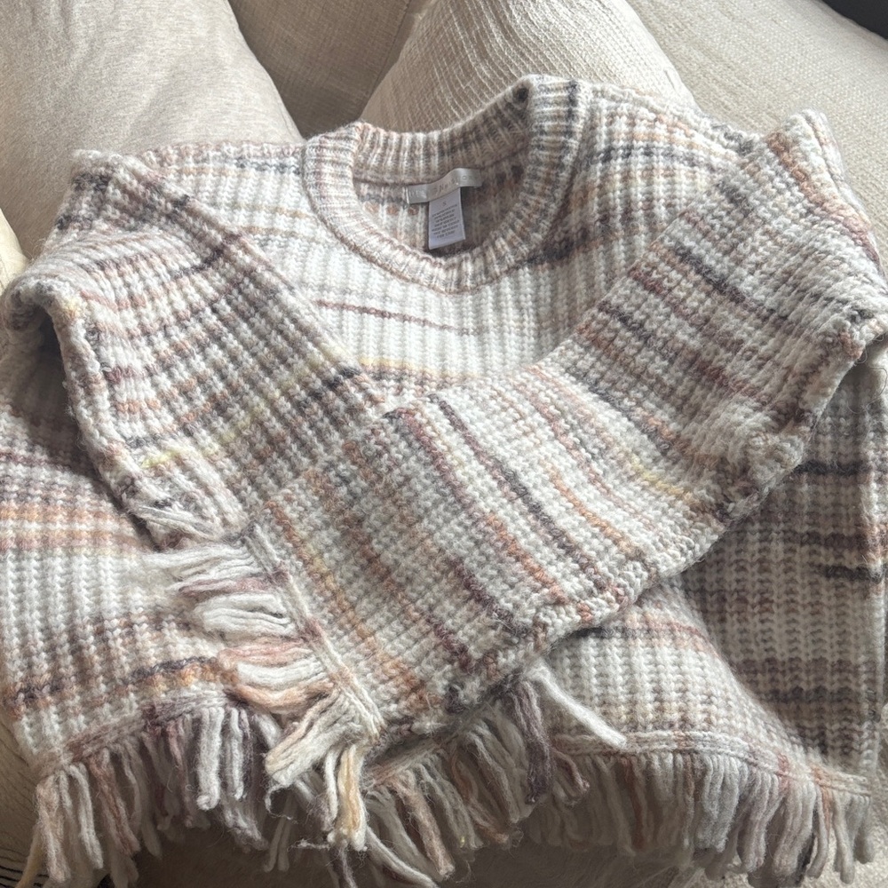 Striped Fringe Sweater